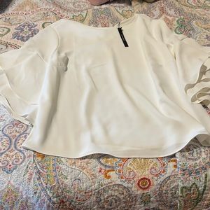 White bell sleeve blouse